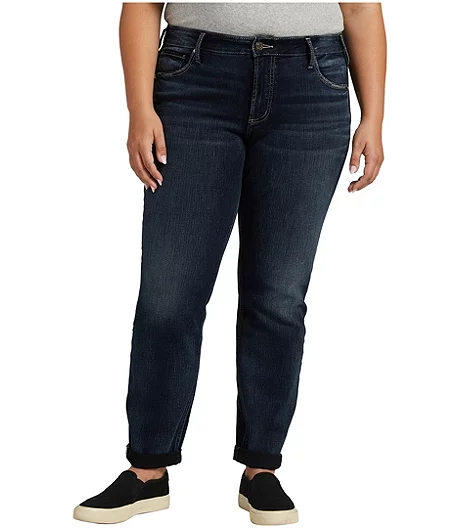 Women's Boyfriend Mid Rise Slim Leg Jeans Plus Size - ONLINE ONLY 4 Women's Boyfriend Mid Rise Slim Leg Jeans Plus Size - ONLINE ONLY - Image 2