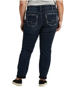 Women's Boyfriend Mid Rise Slim Leg Jeans Plus Size - ONLINE ONLY
