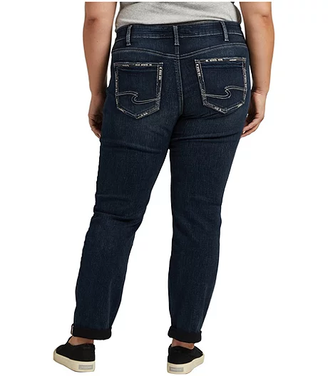 Women's Boyfriend Mid Rise Slim Leg Jeans Plus Size - ONLINE ONLY 3 Women's Boyfriend Mid Rise Slim Leg Jeans Plus Size - ONLINE ONLY