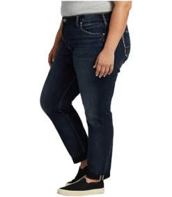 Women's Boyfriend Mid Rise Slim Leg Jeans Plus Size - ONLINE ONLY 7 Women's Boyfriend Mid Rise Slim Leg Jeans Plus Size - ONLINE ONLY -Clothing Store 415440 W27101EDB442 PROD 3 INDIGO