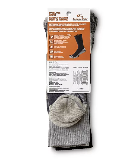 Men's 2 Pack Lightweight Steel-Toe Work Socks With Moisture Guard 5 Men's 2 Pack Lightweight Steel-Toe Work Socks With Moisture Guard - Image 3