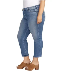 Women's Elyse Plus Size Mid-Rise Straight Crop Jeans