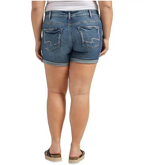 Women's Britt Curvy Fit Low Rise Jean Shorts - Plus Size 3 Women's Britt Curvy Fit Low Rise Jean Shorts - Plus Size