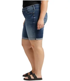 Women's Elyse Mid Rise Bermuda Jean Short - Plus Size