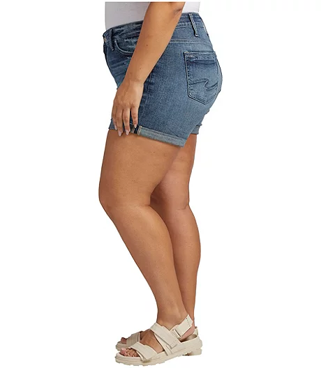 Women's Suki Curvy Fit Mid Rise Jean Shorts 3 Women's Suki Curvy Fit Mid Rise Jean Shorts