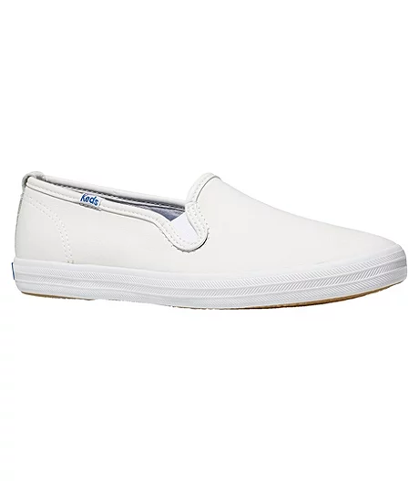 Keds Women's Champion Leather Slip On Sneakers - White 3 Keds Women's Champion Leather Slip On Sneakers - White