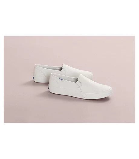 Keds Women's Champion Leather Slip On Sneakers - White 4 Keds Women's Champion Leather Slip On Sneakers - White - Image 2