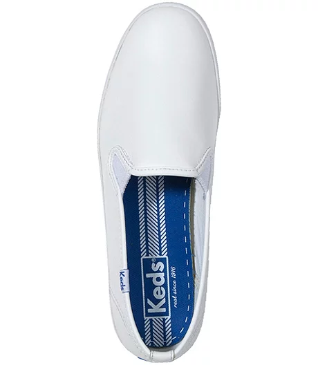Keds Women's Champion Leather Slip On Sneakers - White 5 Keds Women's Champion Leather Slip On Sneakers - White - Image 3