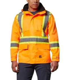 Men's Hi-Vis 150D Unlined Waterproof And Windproof Safety Rain Jacket 7 Men's Hi-Vis 150D Unlined Waterproof And Windproof Safety Rain Jacket -Clothing Store 500763 6323J 01 PROD 1 ORNGE