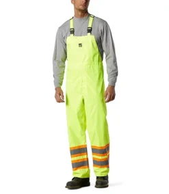 Men's Hi-Vis 150D Waterproof And Windproof Safety Bib Pants