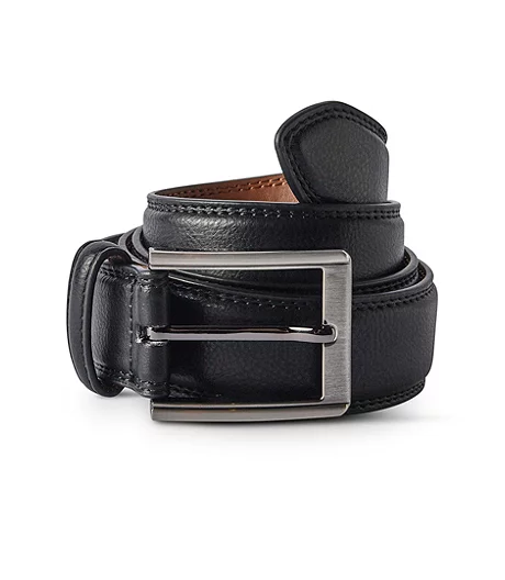 Men's Leather Dress Belt - Black 3 Men's Leather Dress Belt - Black