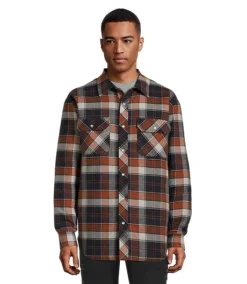 Men's Snap-Front Insulated Quilted Flannel Work Shirt