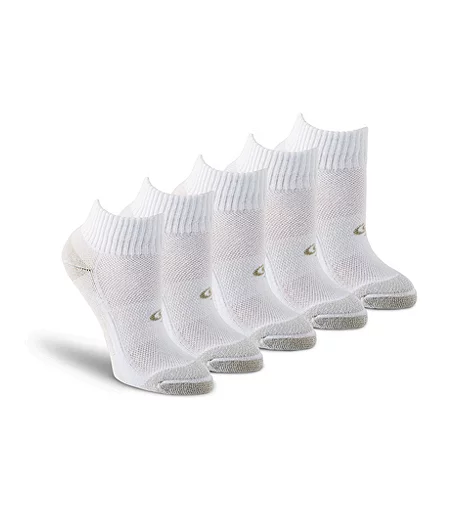 Women's 4 + 1 Pack Knockdown Sport Crew Socks - White 3 Women's 4 + 1 Pack Knockdown Sport Crew Socks - White