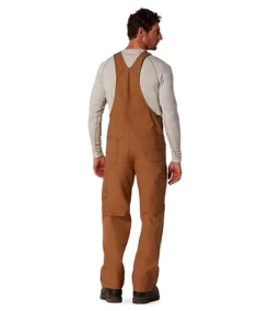 Men's Flame Resistant Duck Unlined Bib Overalls - Carhartt Brown