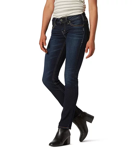 Women's Suki Curvy Mid Rise Straight Leg Jeans - Dark Indigo 3 Women's Suki Curvy Mid Rise Straight Leg Jeans - Dark Indigo